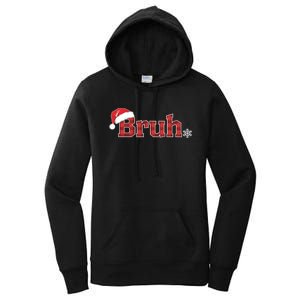 Bruh Funny Christmas Plaid Xmas Pajamas Women's Pullover Hoodie