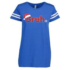 Bruh Funny Christmas Plaid Xmas Pajamas Enza Ladies Jersey Football T-Shirt