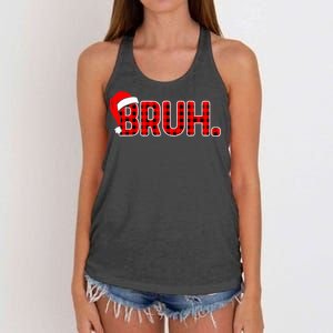 Bruh Funny Christmas Plaid Xmas Pajamas Women's Knotted Racerback Tank