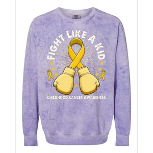 Boxing Fight Childhood Cancer Awareness Colorblast Crewneck Sweatshirt