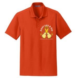 Boxing Fight Childhood Cancer Awareness Dry Zone Grid Polo