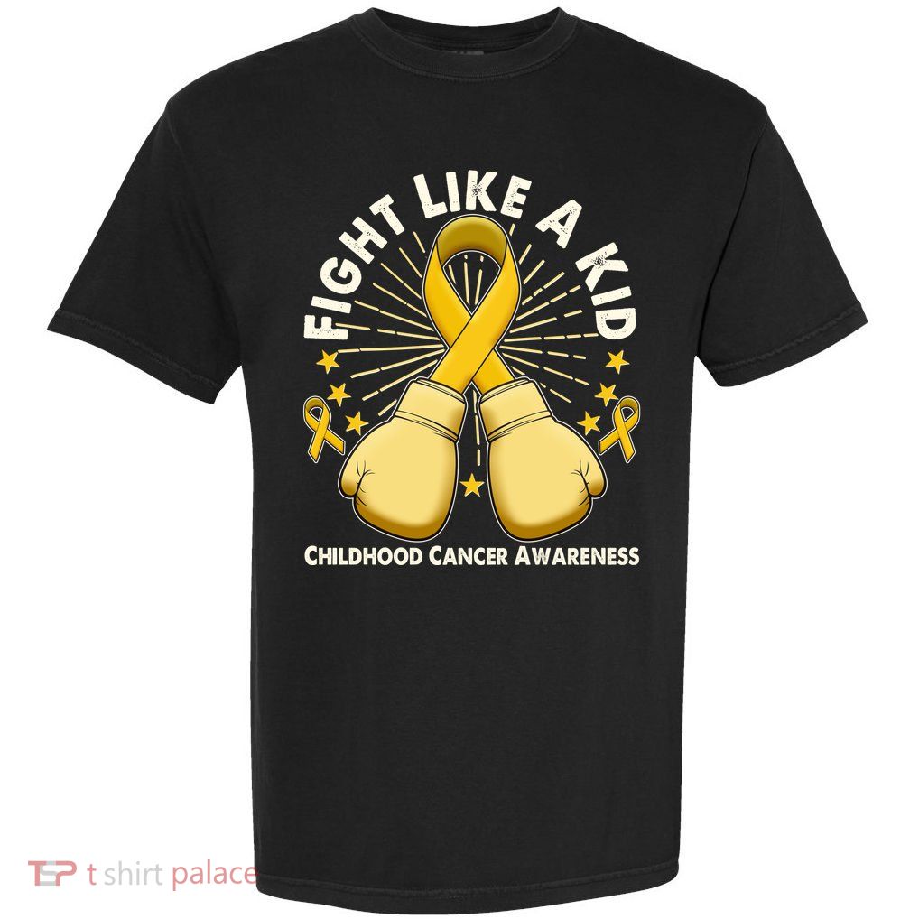 Boxing Fight Childhood Cancer Awareness Garment-Dyed Heavyweight T-Shirt