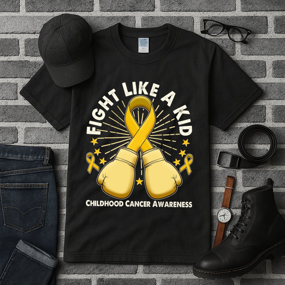 Boxing Fight Childhood Cancer Awareness Tall T-Shirt