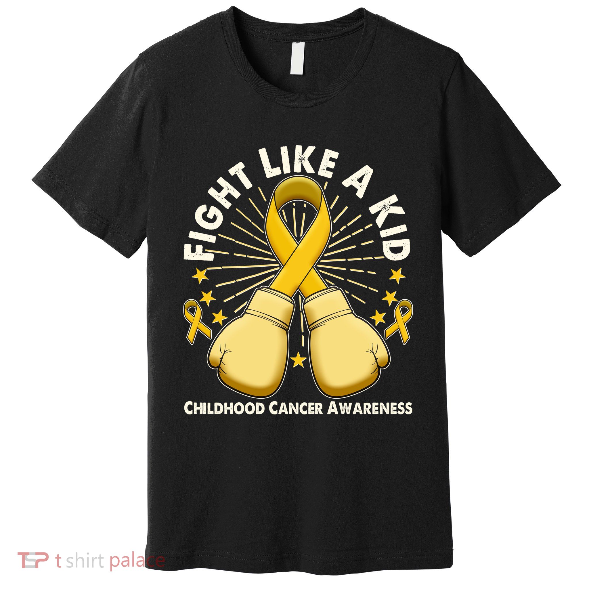 Boxing Fight Childhood Cancer Awareness Premium T-Shirt