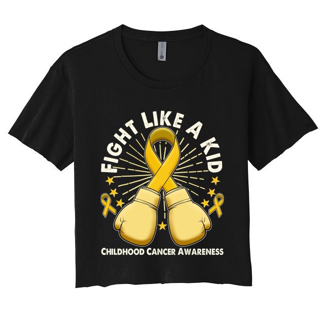 Boxing Fight Childhood Cancer Awareness Crop Top