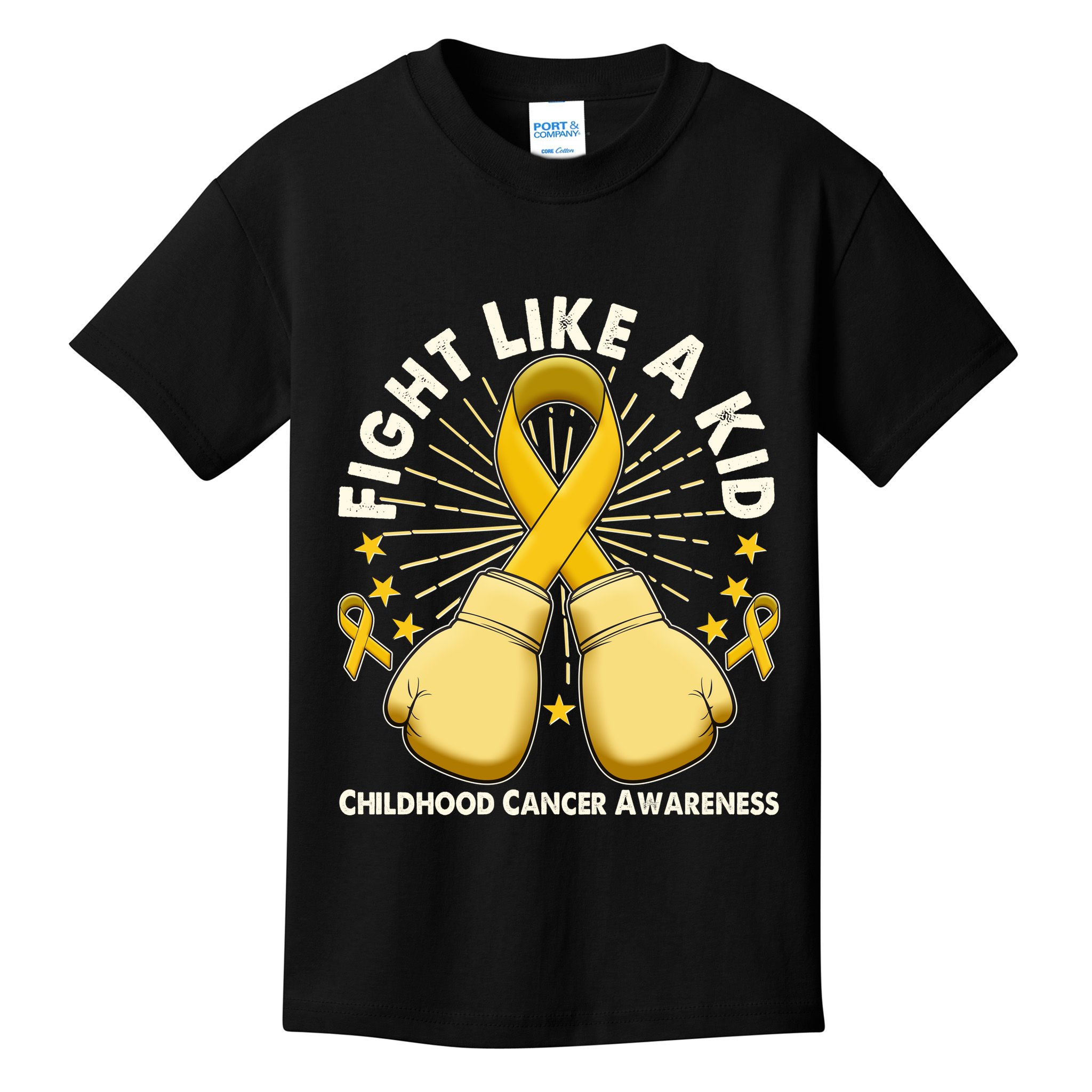 Boxing Fight Childhood Cancer Awareness Kids T-Shirt