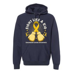 Boxing Fight Childhood Cancer Awareness Premium Hoodie