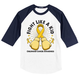 Boxing Fight Childhood Cancer Awareness Baseball Sleeve Shirt