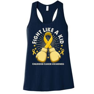 Boxing Fight Childhood Cancer Awareness Women's Racerback Tank