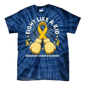 Boxing Fight Childhood Cancer Awareness Tie-Dye T-Shirt