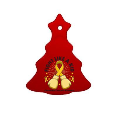 Boxing Fight Childhood Cancer Awareness Ceramic Tree Ornament