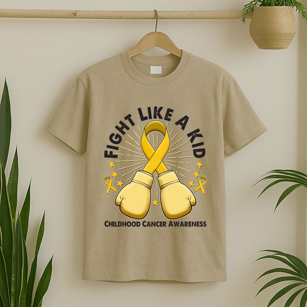 Boxing Fight Childhood Cancer Awareness T-Shirt