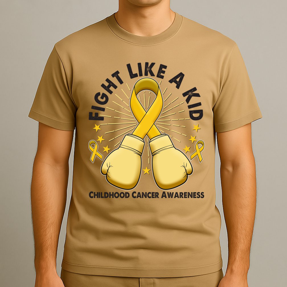Boxing Fight Childhood Cancer Awareness T-Shirt