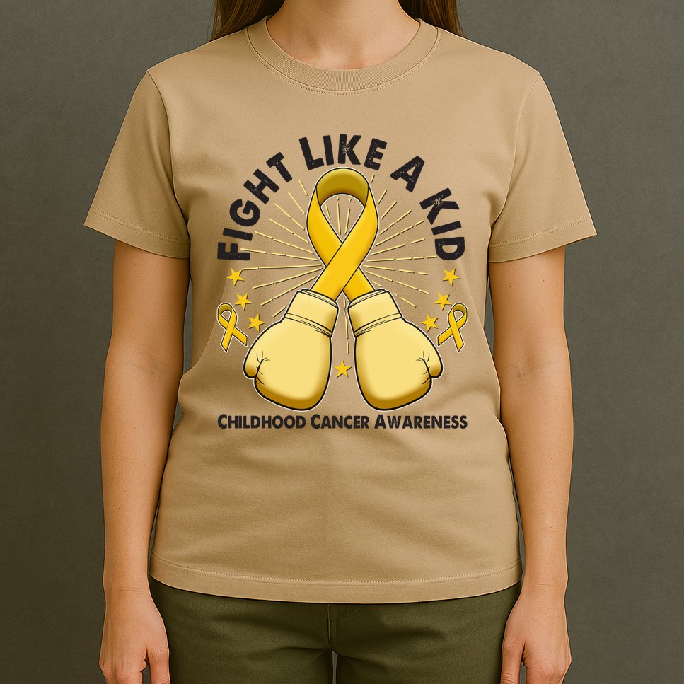 Boxing Fight Childhood Cancer Awareness T-Shirt