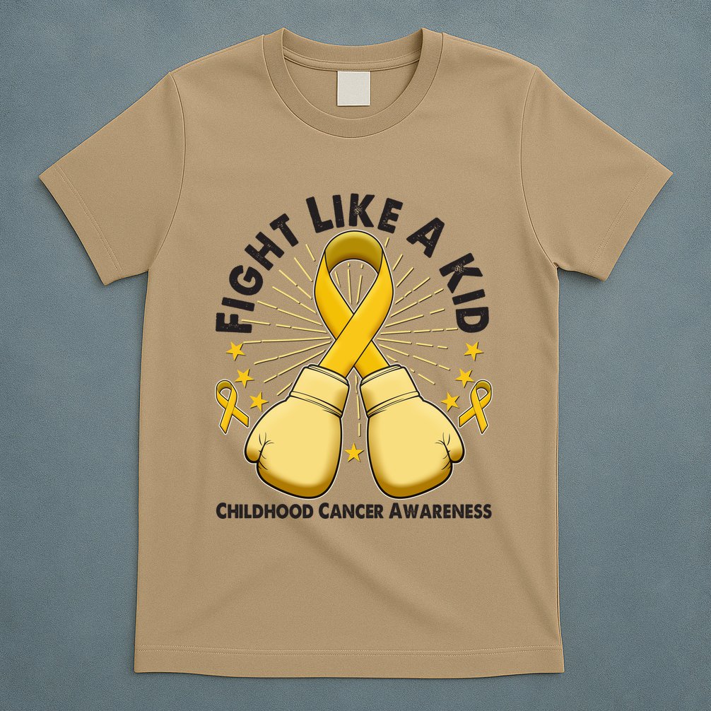 Boxing Fight Childhood Cancer Awareness T-Shirt
