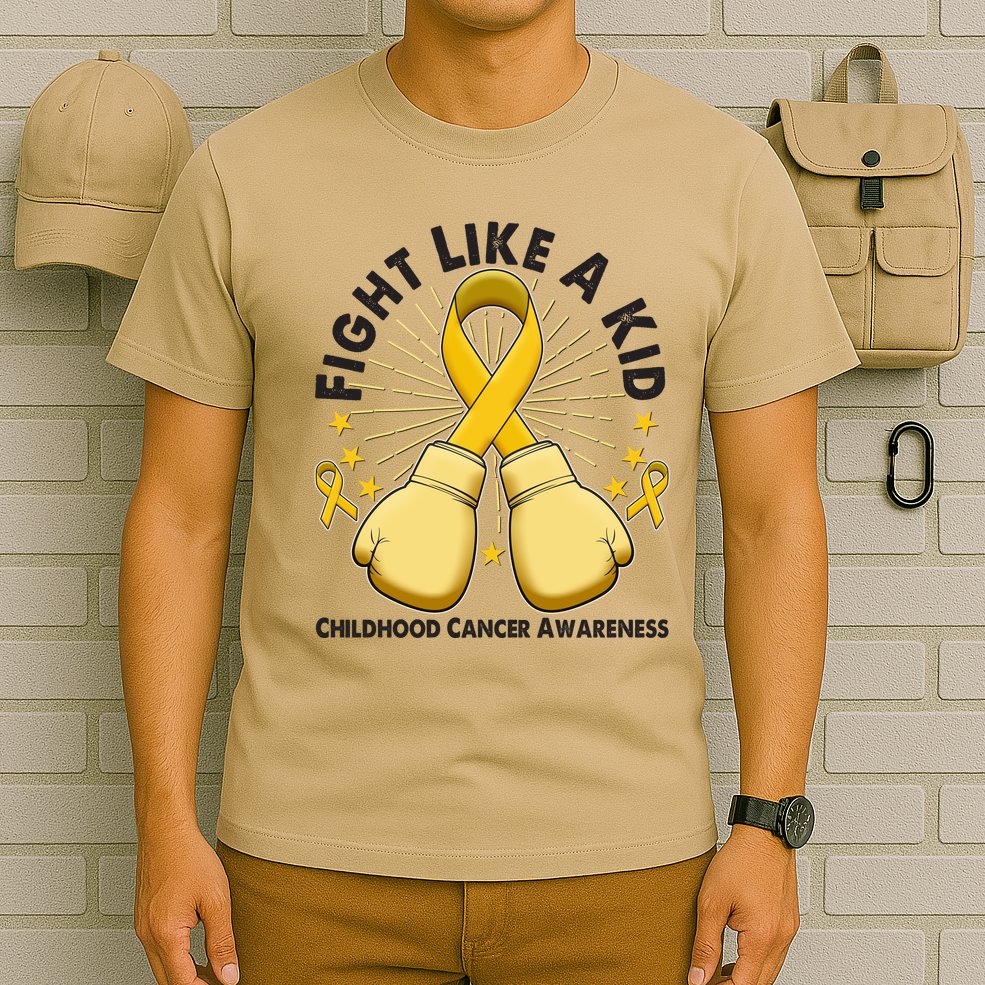 Boxing Fight Childhood Cancer Awareness T-Shirt