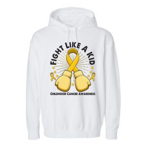 Boxing Fight Childhood Cancer Awareness Garment-Dyed Fleece Hoodie