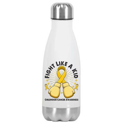 Boxing Fight Childhood Cancer Awareness Stainless Steel Insulated Water Bottle