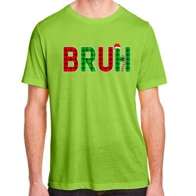 Bruh Funny Christmas Red Plaid Teens Xmas Pajamas Adult ChromaSoft Performance T-Shirt