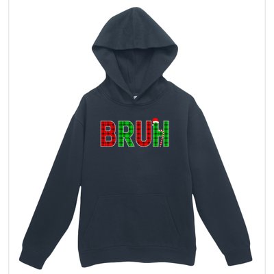 Bruh Funny Christmas Red Plaid Teens Xmas Pajamas Urban Pullover Hoodie