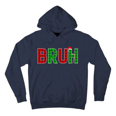 Bruh Funny Christmas Red Plaid Teens Xmas Pajamas Tall Hoodie