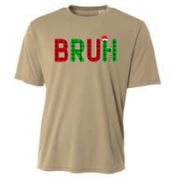 Bruh Funny Christmas Red Plaid Teens Xmas Pajamas Cooling Performance Crew T-Shirt