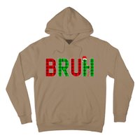 Bruh Funny Christmas Red Plaid Teens Xmas Pajamas Hoodie