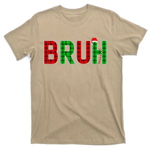 Bruh Funny Christmas Red Plaid Teens Xmas Pajamas T-Shirt