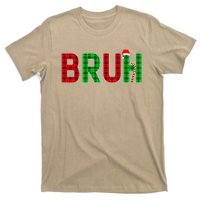 Bruh Funny Christmas Red Plaid Teens Xmas Pajamas T-Shirt