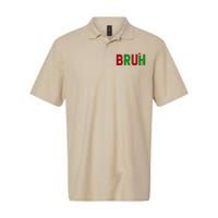 Bruh Funny Christmas Red Plaid Teens Xmas Pajamas Softstyle Adult Sport Polo