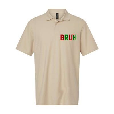 Bruh Funny Christmas Red Plaid Teens Xmas Pajamas Softstyle Adult Sport Polo