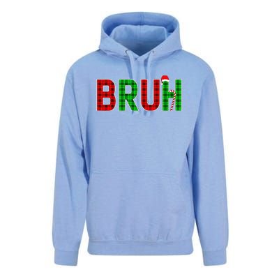 Bruh Funny Christmas Red Plaid Teens Xmas Pajamas Unisex Surf Hoodie