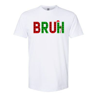 Bruh Funny Christmas Red Plaid Teens Xmas Pajamas Softstyle CVC T-Shirt