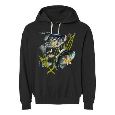 Black Fly Crappie Bluegill Fishing Panfish Flies Jig Garment-Dyed Fleece Hoodie