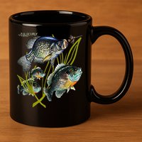 Black Fly Crappie Bluegill Fishing Panfish Flies Jig 11oz C Handle Ceramic Mug