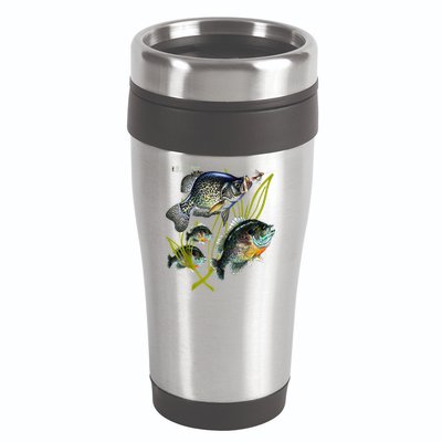 Black Fly Crappie Bluegill Fishing Panfish Flies Jig 16oz Travel Tumbler