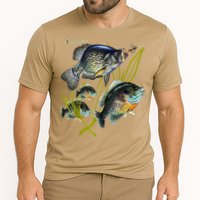 Black Fly Crappie Bluegill Fishing Panfish Flies Jig Cooling Performance Crew T-Shirt