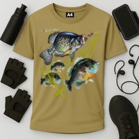 Black Fly Crappie Bluegill Fishing Panfish Flies Jig Cooling Performance Crew T-Shirt