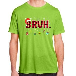 Bruh Funny Christmas Red Plaid Xmas Pajamas Gift Adult ChromaSoft Performance T-Shirt