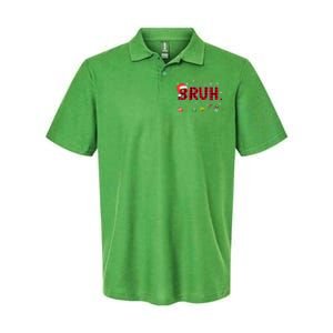 Bruh Funny Christmas Red Plaid Xmas Pajamas Gift Softstyle Adult Sport Polo