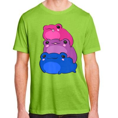 Bisexual Flag Color Frogs Subtle Bi Pride Lgbtq Aesthetic Adult ChromaSoft Performance T-Shirt