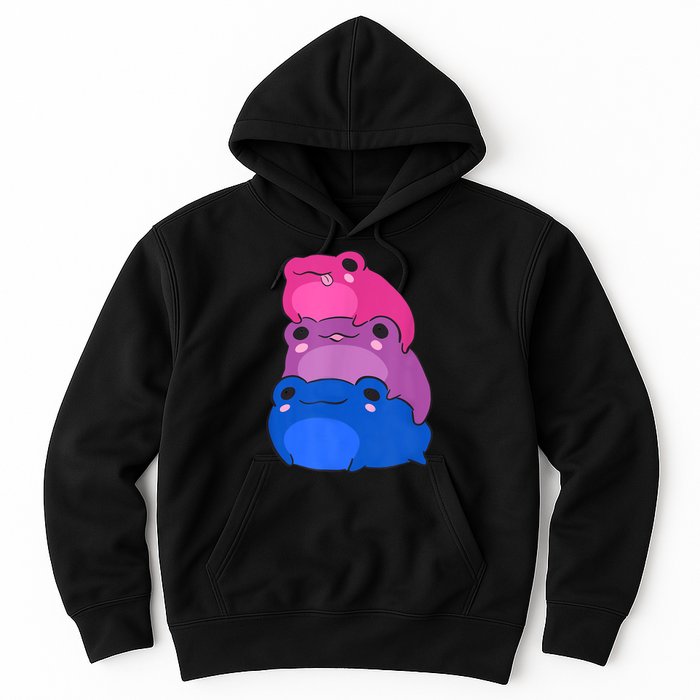 Bisexual Flag Color Frogs Subtle Bi Pride Lgbtq Aesthetic Hoodie