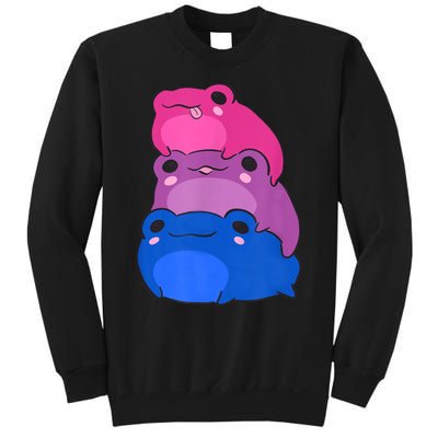 Bisexual Flag Color Frogs Subtle Bi Pride Lgbtq Aesthetic Sweatshirt