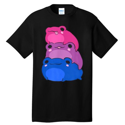 Bisexual Flag Color Frogs Subtle Bi Pride Lgbtq Aesthetic Tall T-Shirt