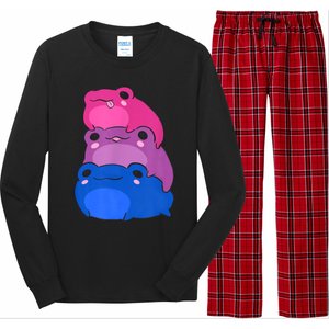 Bisexual Flag Color Frogs Subtle Bi Pride Lgbtq Aesthetic Long Sleeve Pajama Set