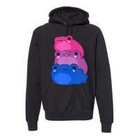 Bisexual Flag Color Frogs Subtle Bi Pride Lgbtq Aesthetic Premium Hoodie