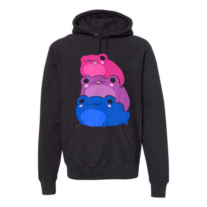 Bisexual Flag Color Frogs Subtle Bi Pride Lgbtq Aesthetic Premium Hoodie