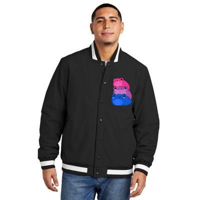 Bisexual Flag Color Frogs Subtle Bi Pride Lgbtq Aesthetic Insulated Varsity Jacket