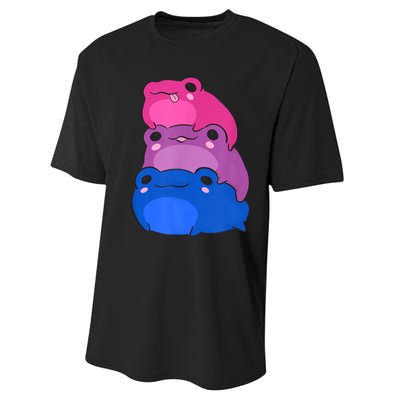 Bisexual Flag Color Frogs Subtle Bi Pride Lgbtq Aesthetic Performance Sprint T-Shirt