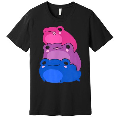 Bisexual Flag Color Frogs Subtle Bi Pride Lgbtq Aesthetic Premium T-Shirt